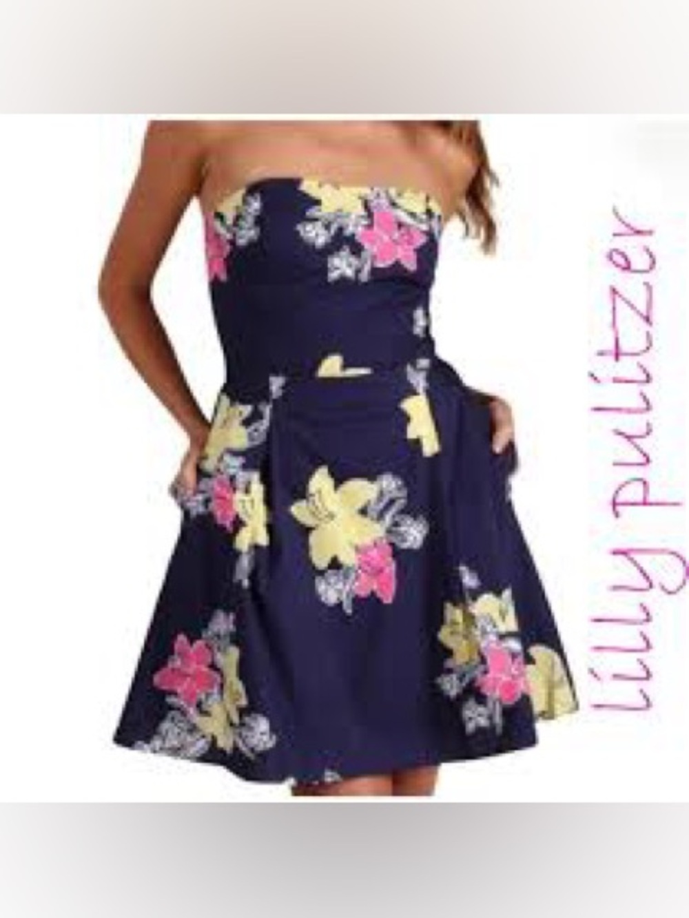 Lilly Pulitzer felicity state of mind strapless lady loves flowers dress